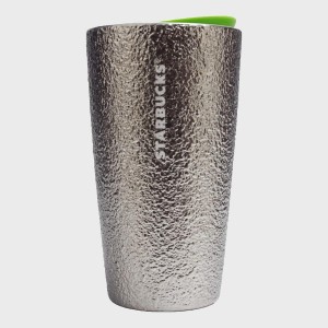 Starbucks 2023 Holiday Silver Metallic Foil Hammered Texture Ceramic Tumbler Mug Tumbler Silver Metal | SCE912305