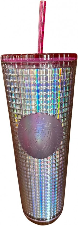 Starbucks 2023 Pink Diachronic Bubblegum Venti 24 Oz Tumbler With Straw Bottles Rosa | GCD295106