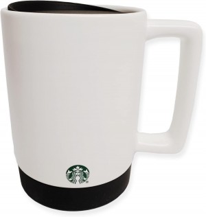 Starbucks 2023 White Mug W/Rubber Bottom & Lid | 14oz Mug Vita | DFB560489