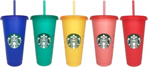 Starbucks 5 X 680ml Reusable Summer Colour Changing Cups Cups Röda Orange Gula Gröna Blå | QHA362410