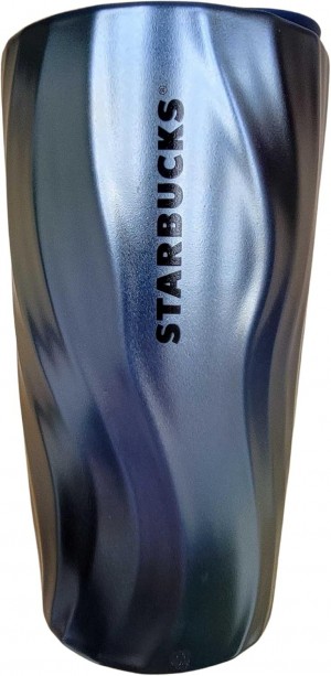 Starbucks Authentic 2021 Holiday Double Walled Ceramic Tumbler - Metallic Blue, 12oz Tumbler Metal Blå | LKZ839012