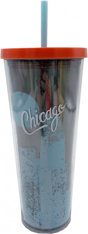 Starbucks Chicago Acrylic Cold Cup With Straw Venti Size, 24 Fl Oz Cups Olika Färger | NMU063852
