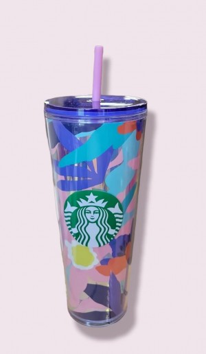 Starbucks Company Summer 2021 Collection - Cold Cup With Lid And Straw, Venti, 24oz Cups Olika Färger | OZB163027