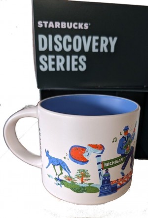 Starbucks Discovery Series Chicago Ceramic Coffee Mug, 14oz, White And Blue Cups Vita Blå | ZNF235891