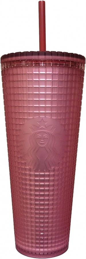 Starbucks Dusty Rose Pink Berry Shimmer Grid Cold Cup Tumbler 24 Oz Venti Cups Rosa Rosa | ZAP943502