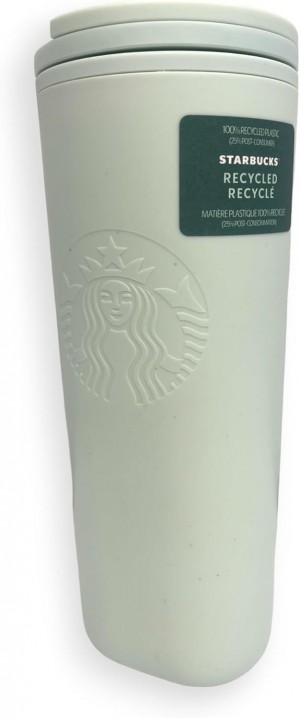 Starbucks Embossed Mermaid Logo Recycled Plastic Tumbler, White 16oz Bottles Vita | BEZ806241
