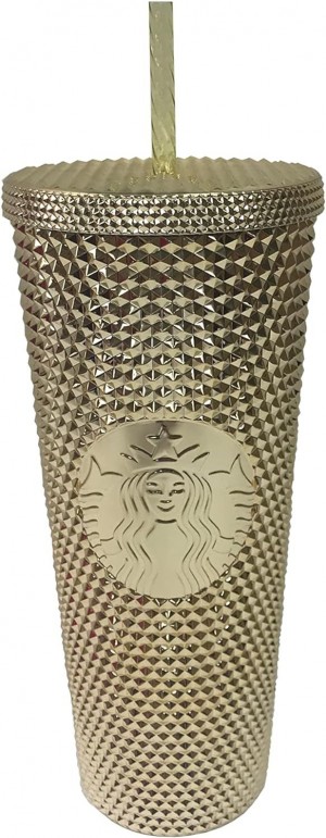 Starbucks Gold Studded Tumbler 2022 Fall Winter Holiday Bling (24 Oz - Venti) Bottles Guld | ZOQ350186