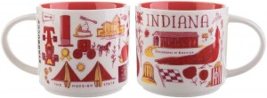 Starbucks Indiana Ceramic Mug Been There Series Across The Globe Collection, 14 Ounces Cups Olika Färger | GHN430261