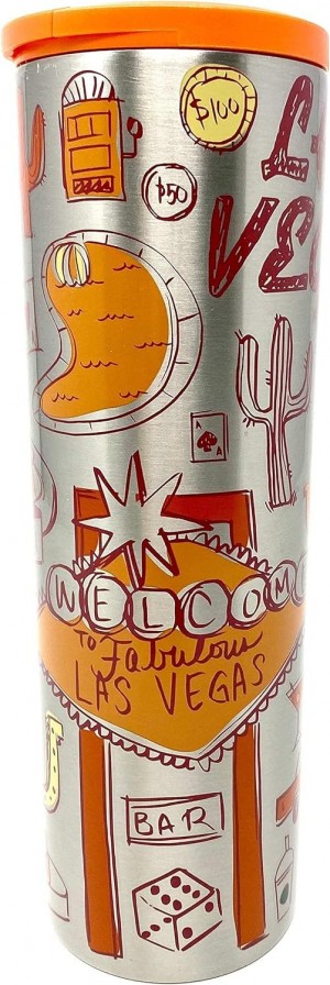 Starbucks Las Vegas Vacuum Insulated Stainless Steel Traveler Coffee Tumbler, 16 Oz Tumbler Orange | PCL136057