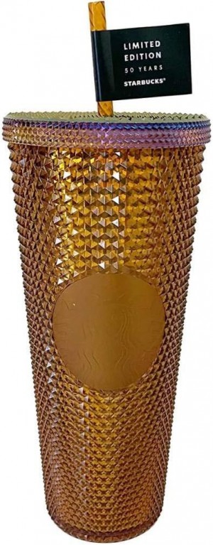Starbucks Limited Edition 2021 50th Anniversary Honeycomb Gold Studded Cold Cup Tumbler 24oz Cups Guld | CFP302841
