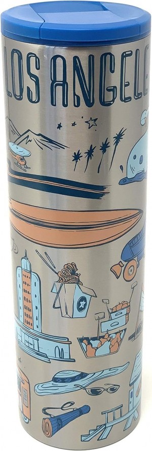 Starbucks Los Angeles Vacuum Insulated Stainless Steel Traveler Tumbler, 16 Oz Tumbler Blå | TUW271506