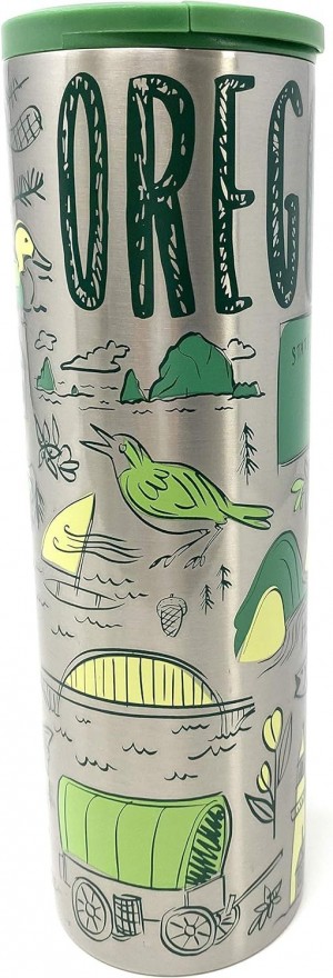 Starbucks Oregon Vacuum Insulated Stainless Steel Traveler Tumbler Coffee Mug 16 Oz Mug Gröna | HJG409136