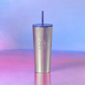 Starbucks Purple Iridescent Glitter Stainless Steel Cold Cup 16oz Cups Lila Grå | BWN165278