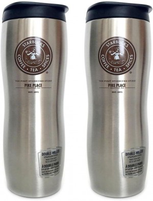 Starbucks The First Store Pike Place Concord Stainless Steel Tumber (2 Pack) Tumbler Silver | EVP174536