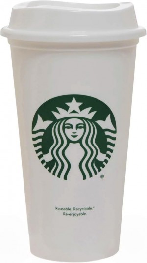 Starbucks White Reusable Plastic Travel Mug/Cup/Tumbler Grande Medium, 16oz 473ml Tumbler Vita | OMY167089